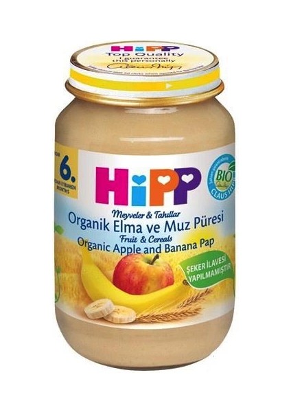Bfs P Organik Elma ve Muz Püresi 190 gr