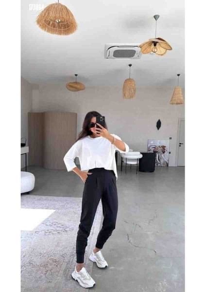 Kadın Scuba Modal Paça Manşet Pileli Pantolon, Kırmızı Gül Figürlü Kolye Hediye fiyatları