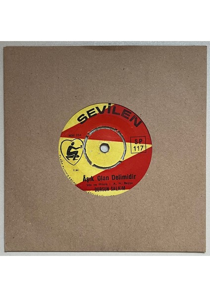 Dursun Salkım Sabır Taşı - Aşık Olan Delimidir 45 Lik Plak (Orijinal Dönem Baskı Plak)