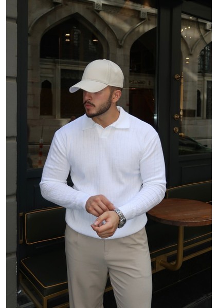 Kimi Fitilli Erkek Triko Polo Yaka Regular Kalıp Uzun Kollu Tişört fiyatları