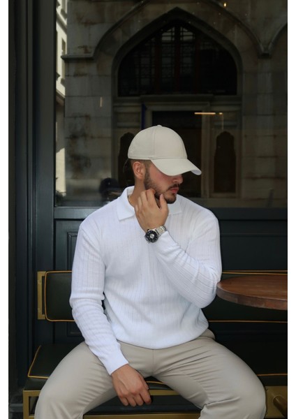 Kimi Fitilli Erkek Triko Polo Yaka Regular Kalıp Uzun Kollu Tişört indirimleri