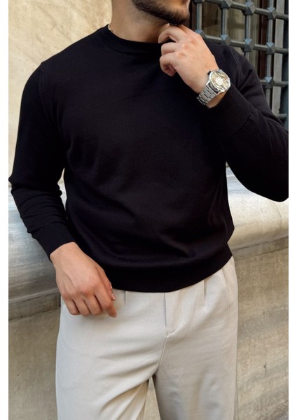 Acton Erkek %100 Organik Pamuk Bisiklet Yaka Triko Kazak