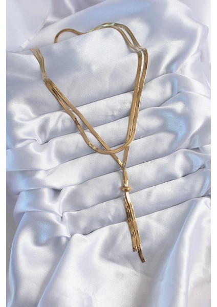 Bfs 316L Çelik Gold Renk 2'li Italyan Zincir Asansör Model Sallantı Detay Kadın Kolye fiyatları