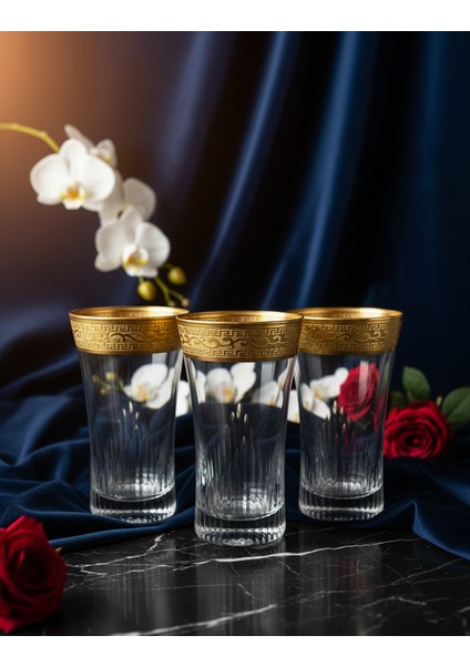 Gold Kaplama Paşabahçe Azur Lux Meşrubat ve Su Bardağı 300CC