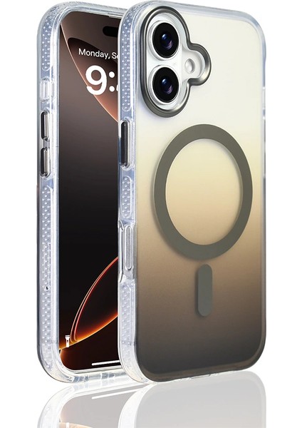 Apple iPhone 17 Kılıf M-Safe Şarj Özellikli Transparan Renk Geçişli Zore Toros Kapak