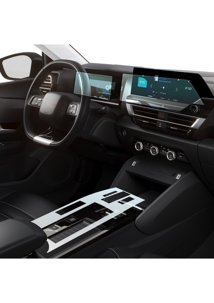 Citroen C4 Max 2025 Uyumlu Dijital Gösterge, Navigasyon ve Orta Konsol Koruyucu 3'lü Set