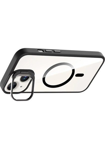 Bfs Apple iPhone 15 Plus Remim Lensli Magsafe Standlı Kapak - Siyah modelleri