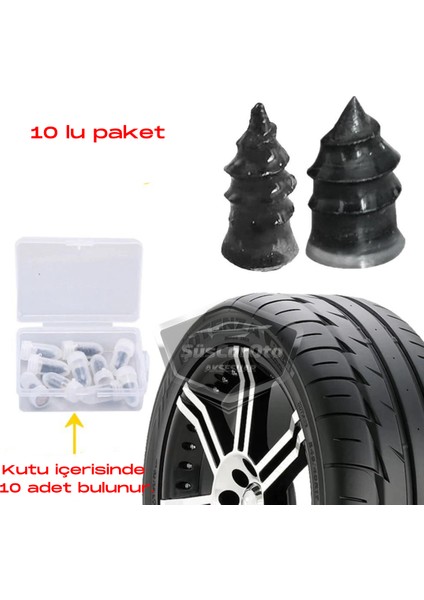 Motosiklet Araba Oto Lastik Tamir Kiti 10 Parça Kauçuk Vida Seti Kolay Vida Lastik Yaması ONP393 modelleri