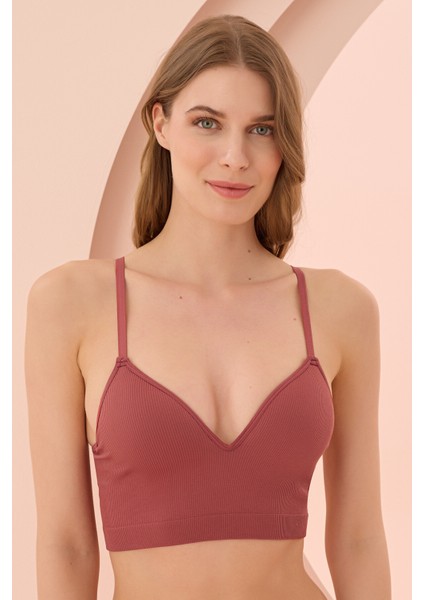 Gülkurusu Dikişsiz Dolgusuz Sütyen