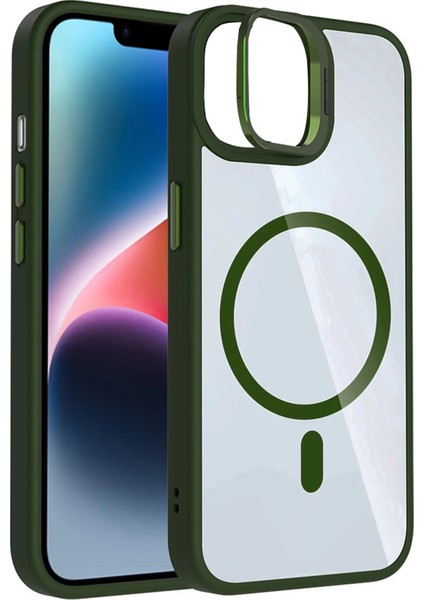 Bfs Apple iPhone 11 Remim Lensli Magsafe Standlı Kapak - Koyu Yeşil fiyatları