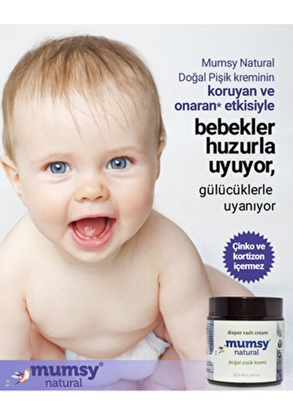 Doğal Pişik Kremi Organik İçeriklerle 50 ml Cam Kavanozda Yenidoğanlar İçin