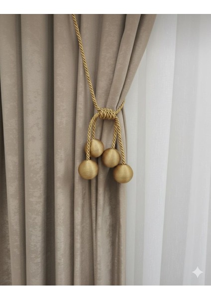 Modern Sarım 4 Toplu Braçol Kornişe Takmatik Ipli Tavan Perde Aksesuarı