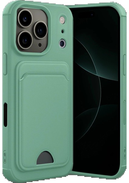 Bfs Apple iPhone 17 Pro Max Kelvin Kartvizitli Silikon - Açık Yeşil