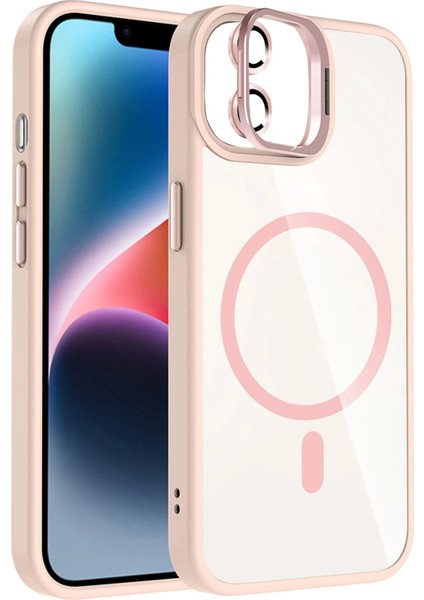 Bfs Apple iPhone 11 Remim Lensli Magsafe Standlı Kapak - Pembe