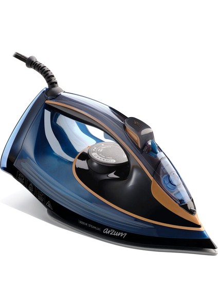 Mavi Buharlı Ütü, Seramik Taban, 3000W, Hızlı ve Etkili Ütüleme