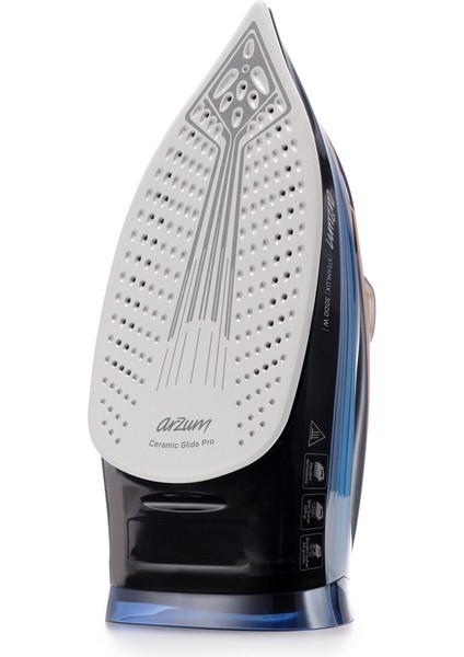 Mavi Buharlı Ütü, Seramik Taban, 3000W, Hızlı ve Etkili Ütüleme