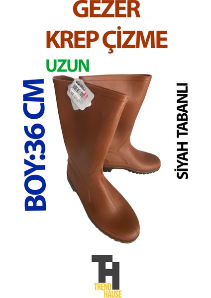 Gezer Krep Uzun Çizme Siyah Tabanlı