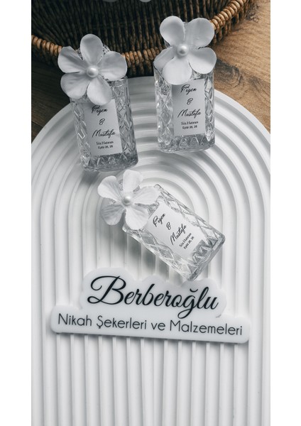 Kristal Görünümlü Plastik Şişeli Isme Özel Kolonya Düğün & Nikah & Nişan & Söz Hatıra, Hediyelik (20 Adet) fırsatları