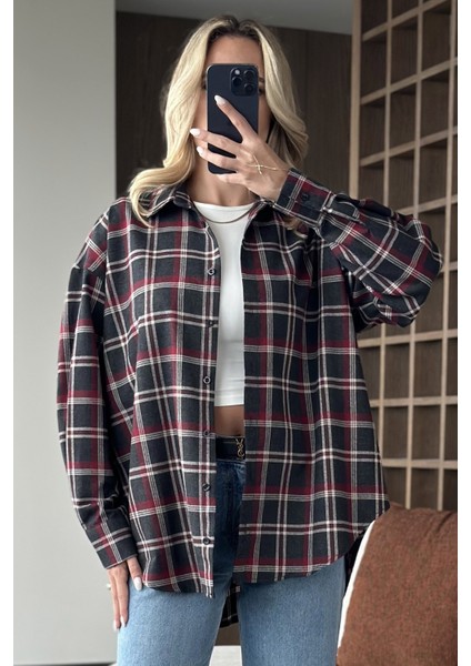 Bordo Ekoseli Gömlek - 2226