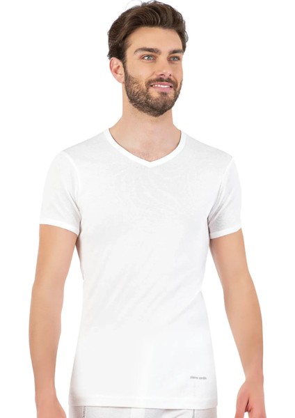 Erkek %100 Pamuklu Beyaz 2'li Ribana V Yaka Fanila T-Shirt Q5.u.5o.k3.k.a.p.c modelleri