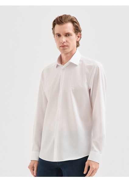 Erkek Modern Fıt Gömlek-Beyaz modelleri