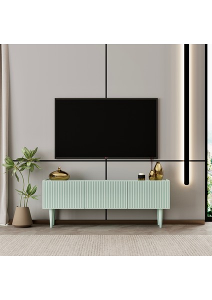 Capella Tv Ünitesi Mdf 120 cm Ayaklı Kapaklı Raflı