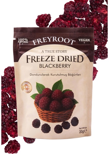 Freyroot Dondurularak Kurutulmuş Böğürtlen – Freeze Dried Sağlıklı Çıtır Böğürtlen – Katkısız Meyve Kurusu