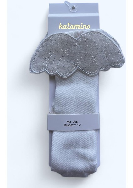 Çorap Dizaltı Beyaz Melek Kanatlı