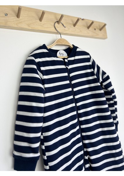 Lacivert Beyaz Yatay Çizgili Pamuklu Bacaklı 2.5 Tog Çocuk Uyku Tulumu fiyatları