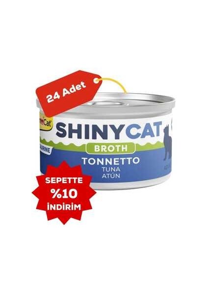 Elit Gimcat Shinycat Broth Ton Balıklı Kedi Konservesi 70GR 24LÜ