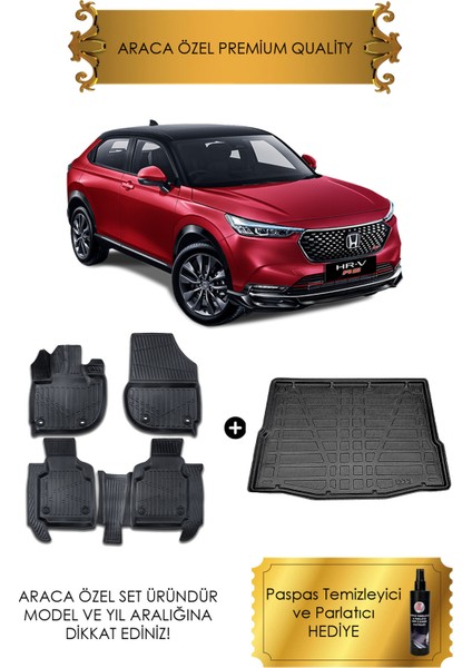 Honda Hrv 2025 ve Sonrası 4d Havuzlu Paspas ve Bagaj Havuzu Set (Hediyeli)