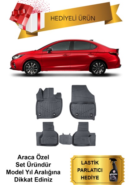 Honda City 2021 Sonrası Araca Özel 4d Havuzlu Paspas Takımı (Hediyeli)