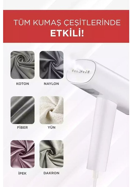 Katlanabilir Taşınabilir Buharlı Kırışık Giderici, Beyaz, Pratik ve Hafif Tasarım indirimleri