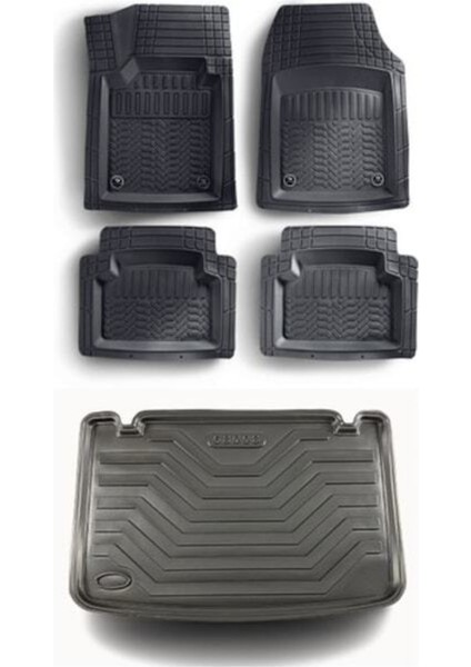 Citroen C3 Aircross 2016 Sonrası Alt Kısım Hareketli Uyumlu Koltuk 4d Kutulu Paspas ve 3D