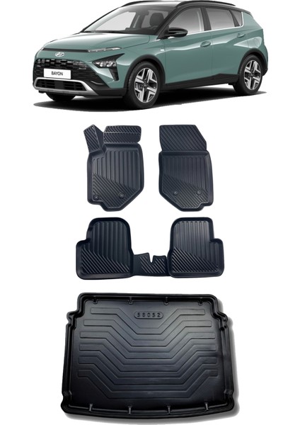 Hyundai Bayon 2021 Sonrası Uyumlu 3D Havuzlu Paspas ve Bagaj Havuzu