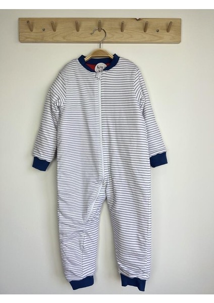 Beyaz Yatay Çizgili Pamuklu Bacaklı 2.5 Tog Çocuk Uyku Tulumu fiyatları