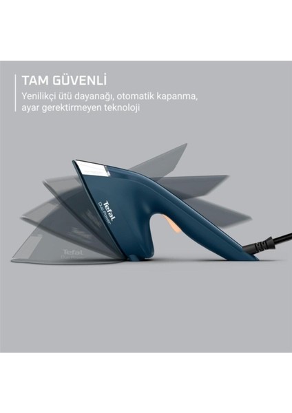 Iki Işlevli Buharlı Ütü ve Düzleştirici, Mavi Renkli, Pratik ve Etkili Kullanım