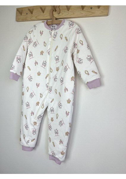 Marle Beyaz Kedi Pamuklu Bacaklı 2.5 Tog Çocuk Uyku Tulumu