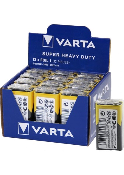 Varta 9 Volt Pil E 12PCS (4887)