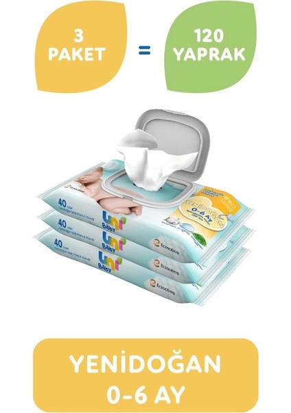 Bfs Uni Baby Yenidoğan Islak Havlu Mendil 3lü 120 Yaprak fiyatları