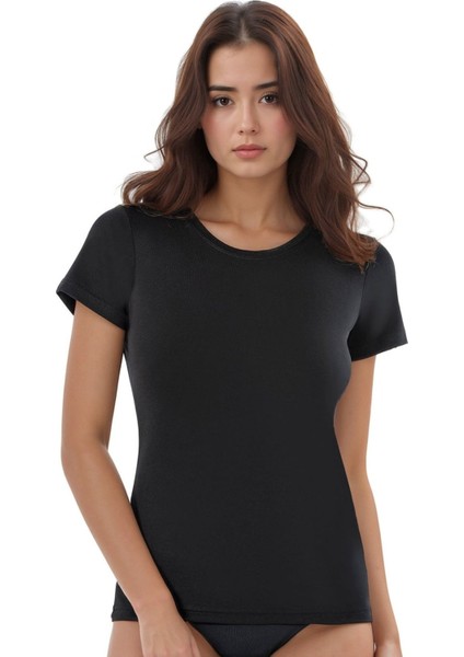 Kadın Modal Pamuklu Likralı Yarım Kol 2'li Atlet T-Shirt Q6K6K1T5KA fiyatları