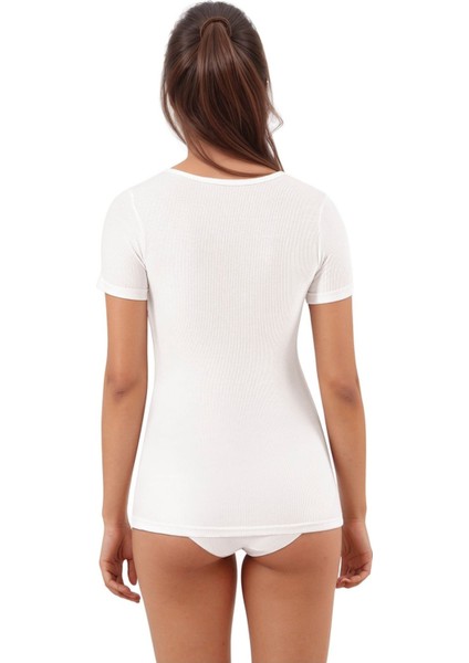 Kadın Modal Pamuklu Likralı Kısa Kol Kaplı 2'li Sütyen T-Shirt Q6K6K5T4KA fırsatları
