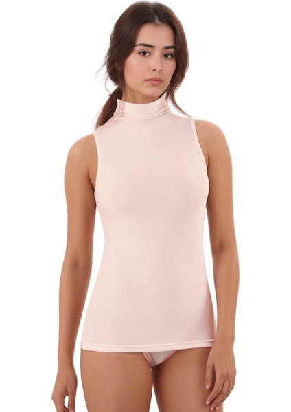 Kadın Modal Pamuklu Likralı Kolsuz Yarım Balıkçı Yaka 2'li Atlet T-Shirt Q6K6K1T4KA fiyatları