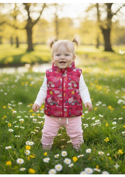 Laura Baby Renkli Sevimli Desen Kız Bebek/çocuk Şişme Yelek