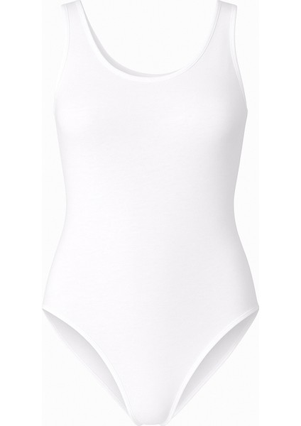 Kadın Pamuklu Likralı Penye Kalın Askılı Beyaz 2'li Çıtçıtlı Body modelleri