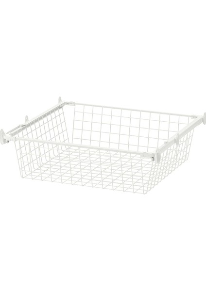 Raylı Tel Sepet, Beyaz, 60X55 cm