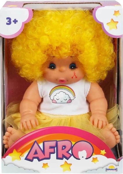 Bfs 20040 Afro Kıvırcık Saçlı Bebek 23 cm -Sunman