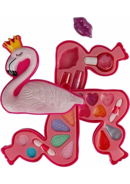 Bfs 2599 Flamingo Şekilli 3 Katlı Makyaj Güzellik Seti modelleri