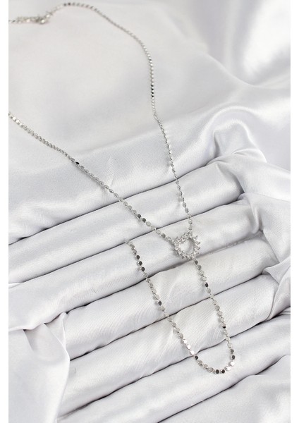 Bfs Pirinç Zirkon Taşlı Ezme Zincirli Kalp Model Gümüş Renk Y Kolye fiyatları