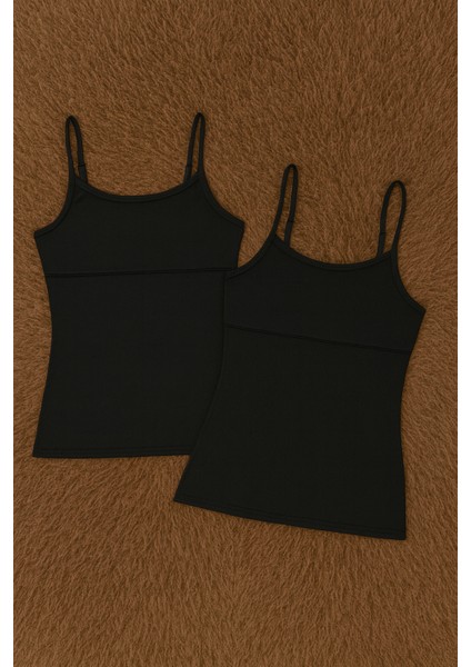 Kadın Kaşkorse Modal Pamuklu Likralı Pedli Askılı 2'li Atlet Q6K6K5T1KA